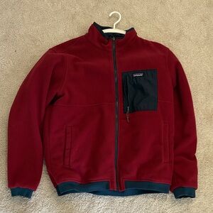 Patagonia Reversible Shelled Microdini Navy/Red Fleece Windbreaker Jacket Mens L